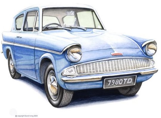 Ford anglia 105e blue